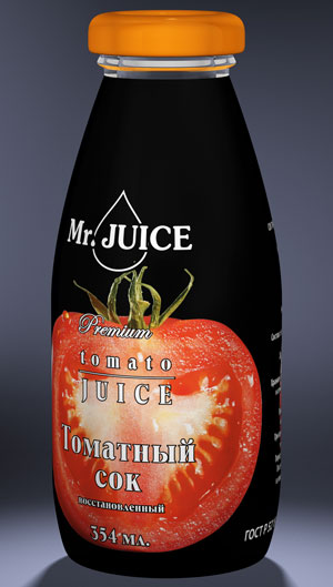 Сок Mr.Juice в стеклянной бутылке