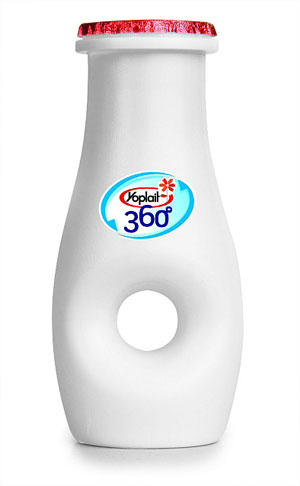 Бутылочка для питьевого йогурта Yoplait 360 с отверстием