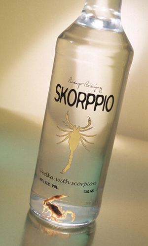 Водка Skorppio, настаиваемая на скорпионах
