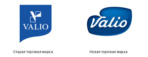 Логотип Valio до и после редизайна