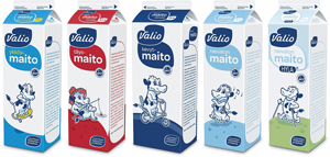 Упаковка продуктов Valio после редизайна