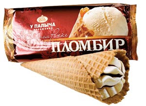 Пломбир в сахарном рожке "У Палыча"