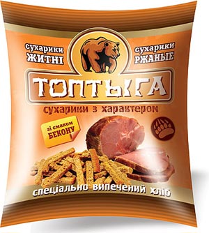 Сухарики "Топтыга" в обновленной упаковке