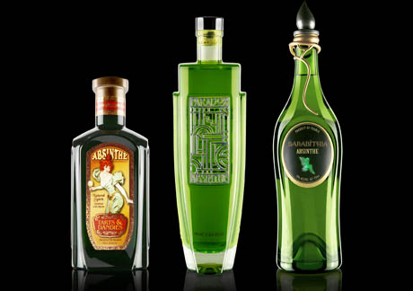 Шесть характеров абсента, этикетки абсента