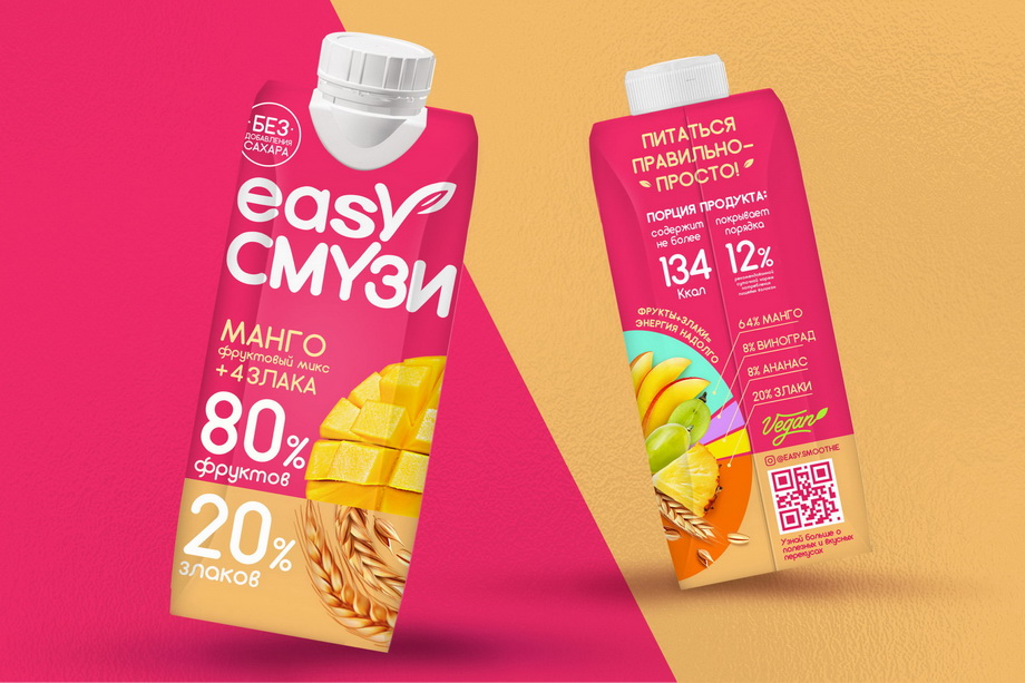В Getbrand провели редизайн бренда Easy Смузи для «Садов Придонья»